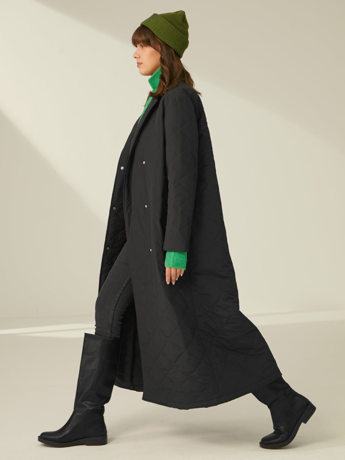 Essential Quilted Long Overcoat sold by COMMENSE