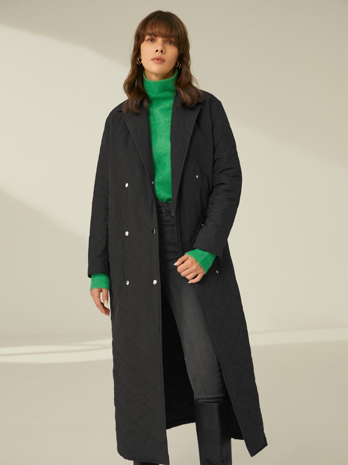 Essential Quilted Long Overcoat sold by COMMENSE product image thumbnail 5