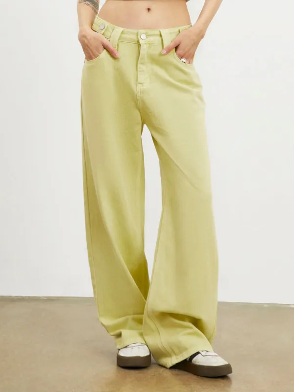 Solid Denim Wide Leg Jeans sold by COMMENSE