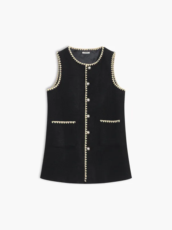 Contrast Trim Mini Vest Dress sold by COMMENSE