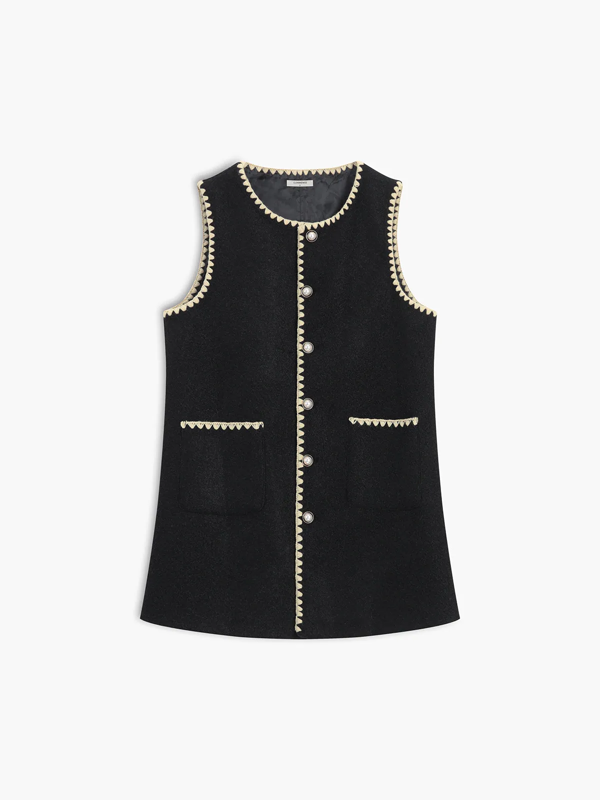 Contrast Trim Mini Vest Dress sold by COMMENSE