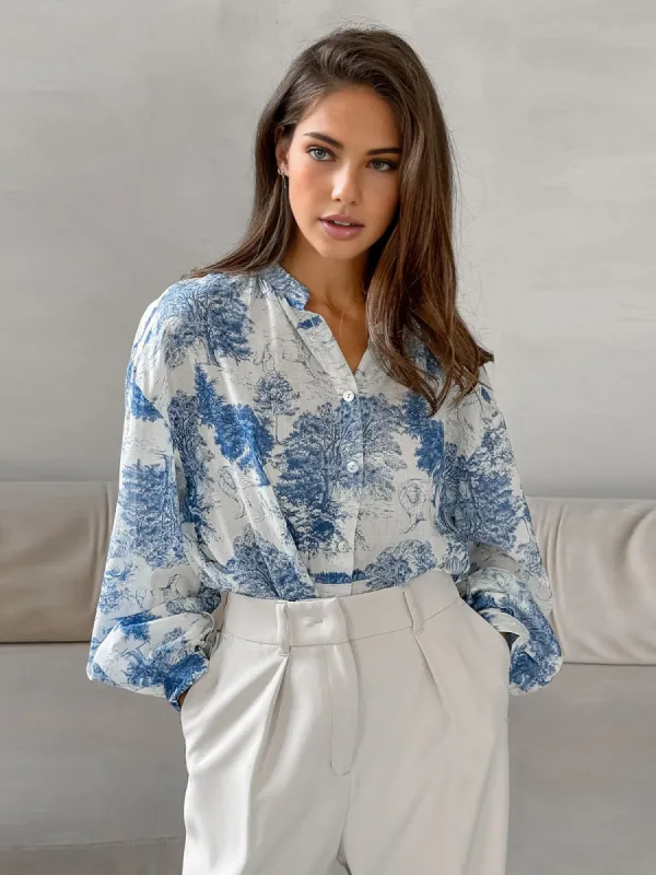Casual Printed Long Sleeve Shirt sold by COMMENSE
