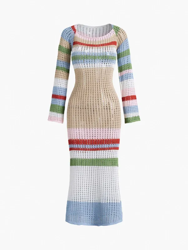 Coastal Cover Up Crochet Long Dress sold by COMMENSE