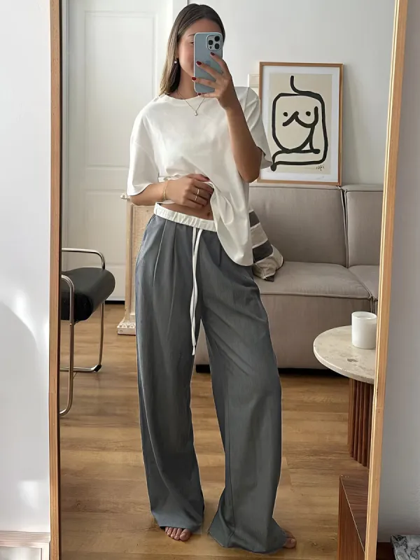 Casual Contrast Binding Pants sold by COMMENSE