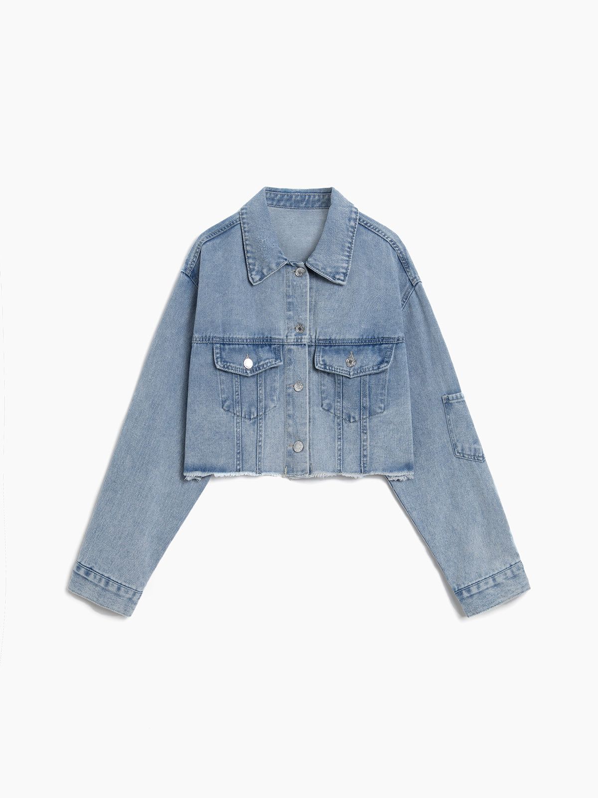 Denim Crop Jacket sold by COMMENSE