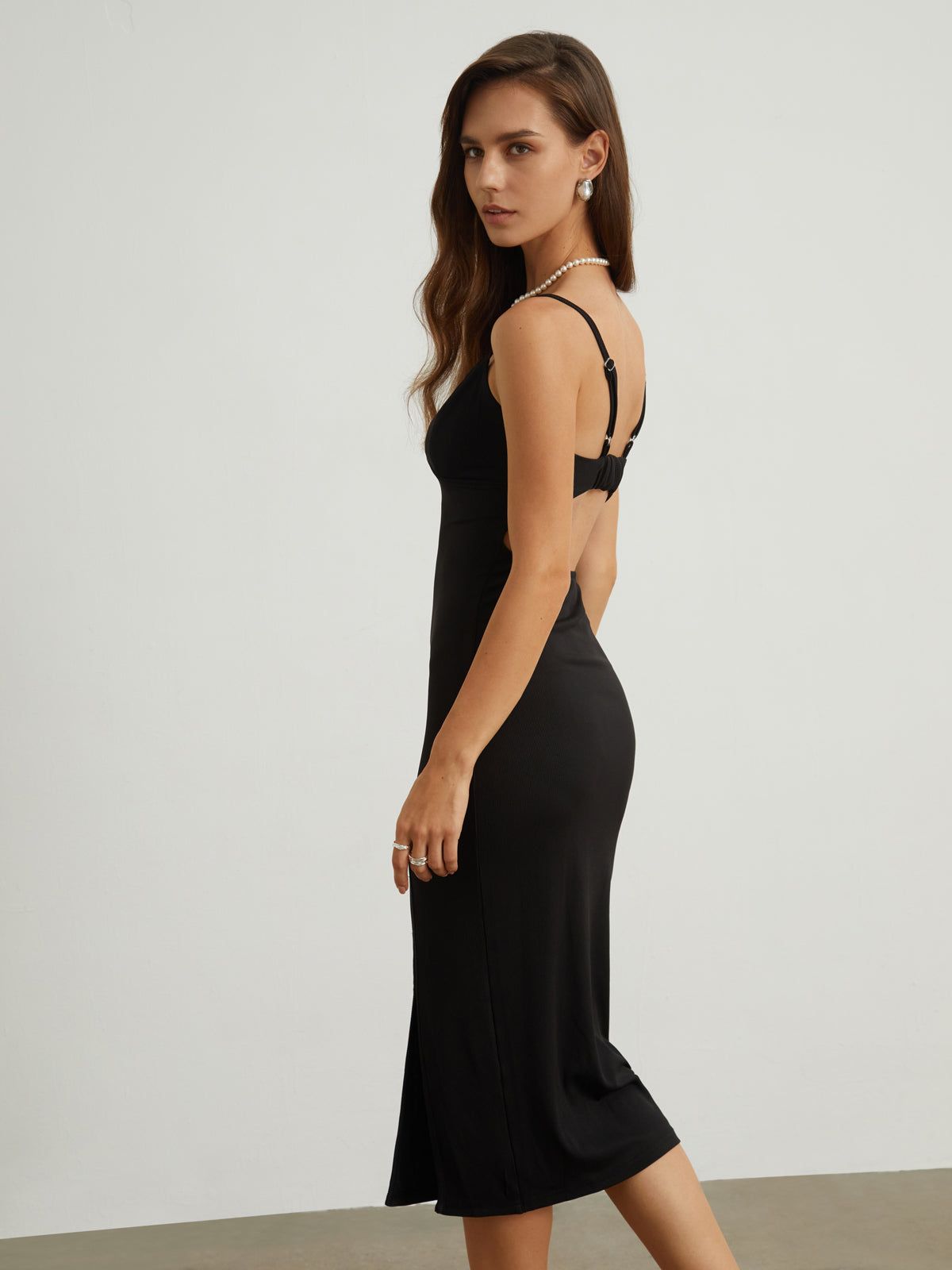 Amorous Back Cutout Midi Dress sold by COMMENSE product image thumbnail 2