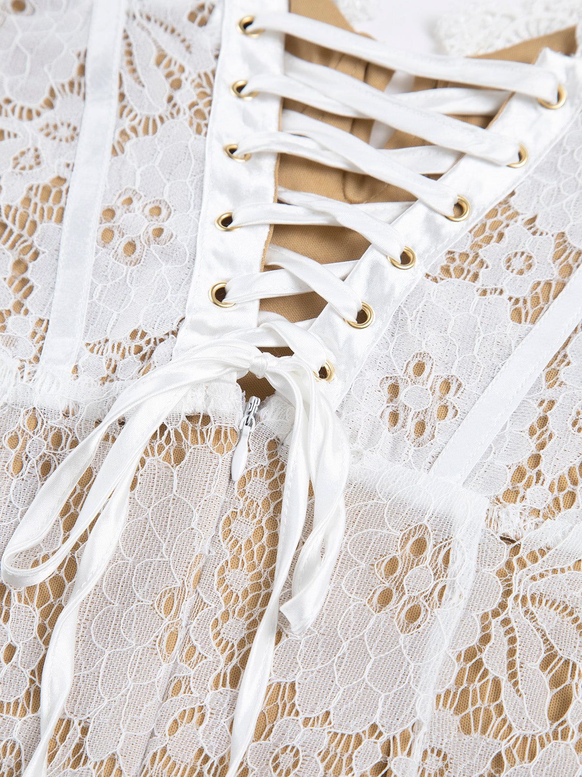 Tie Floral Lace Midi Dress sold by COMMENSE product image thumbnail 6