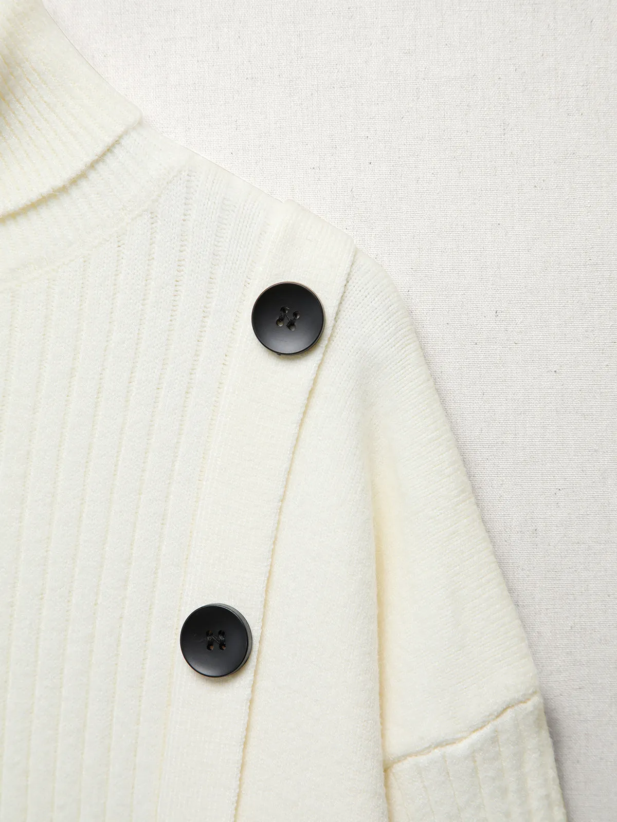Side Buttoned Turtleneck Sweater sold by COMMENSE product image thumbnail 3