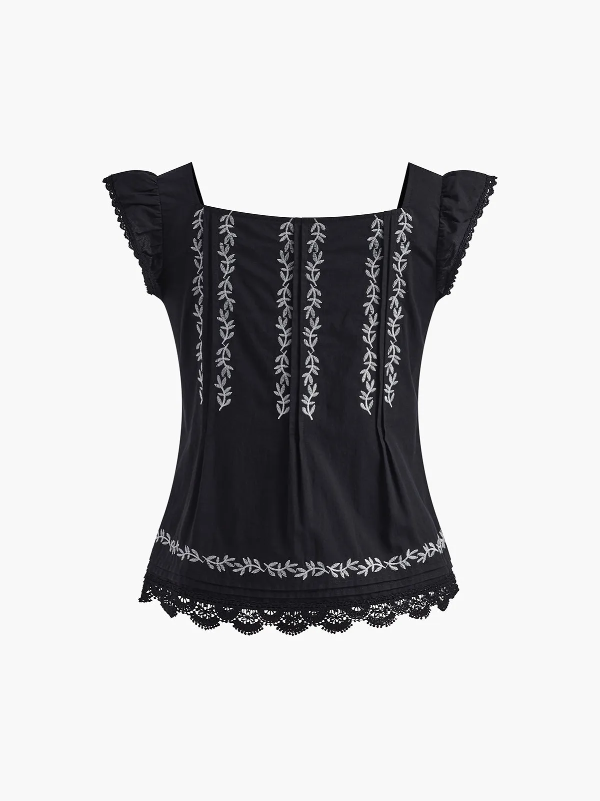 Cotton Embroidery Low Cut Tank Top sold by COMMENSE product image thumbnail 3