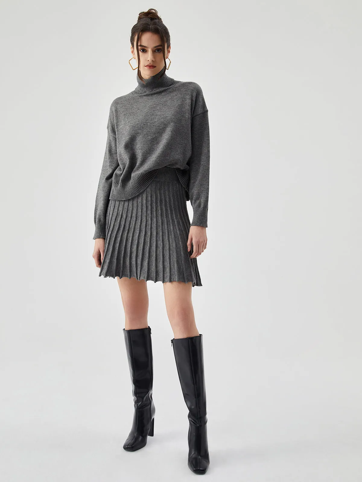 High Neck Knit Sweater sold by COMMENSE product image thumbnail 5