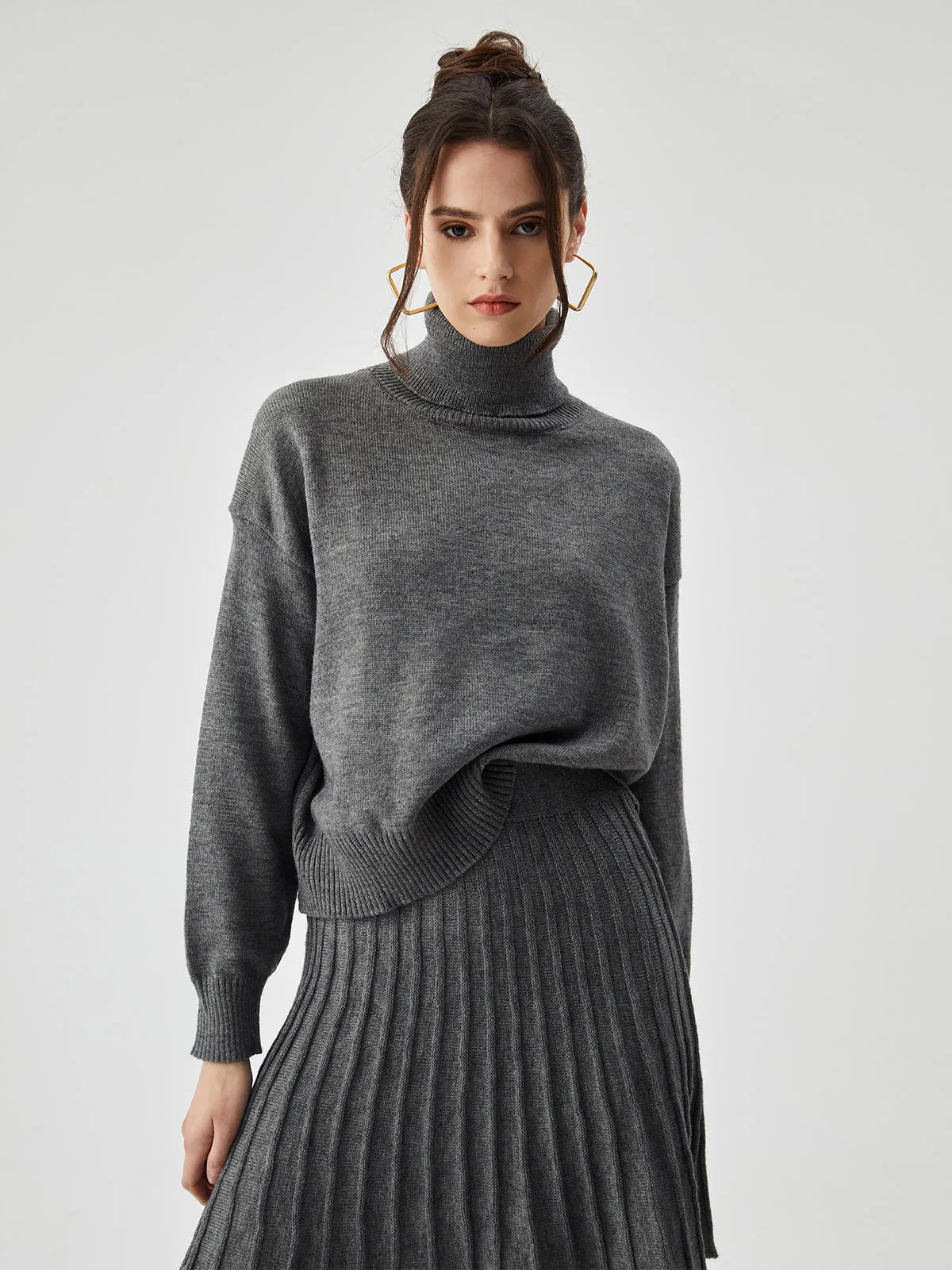High Neck Knit Sweater sold by COMMENSE product image thumbnail 2