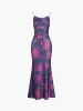 Floral Print  Tie Up Long Cami Dress sold by COMMENSE