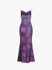 Floral Print  Tie Up Long Cami Dress sold by COMMENSE