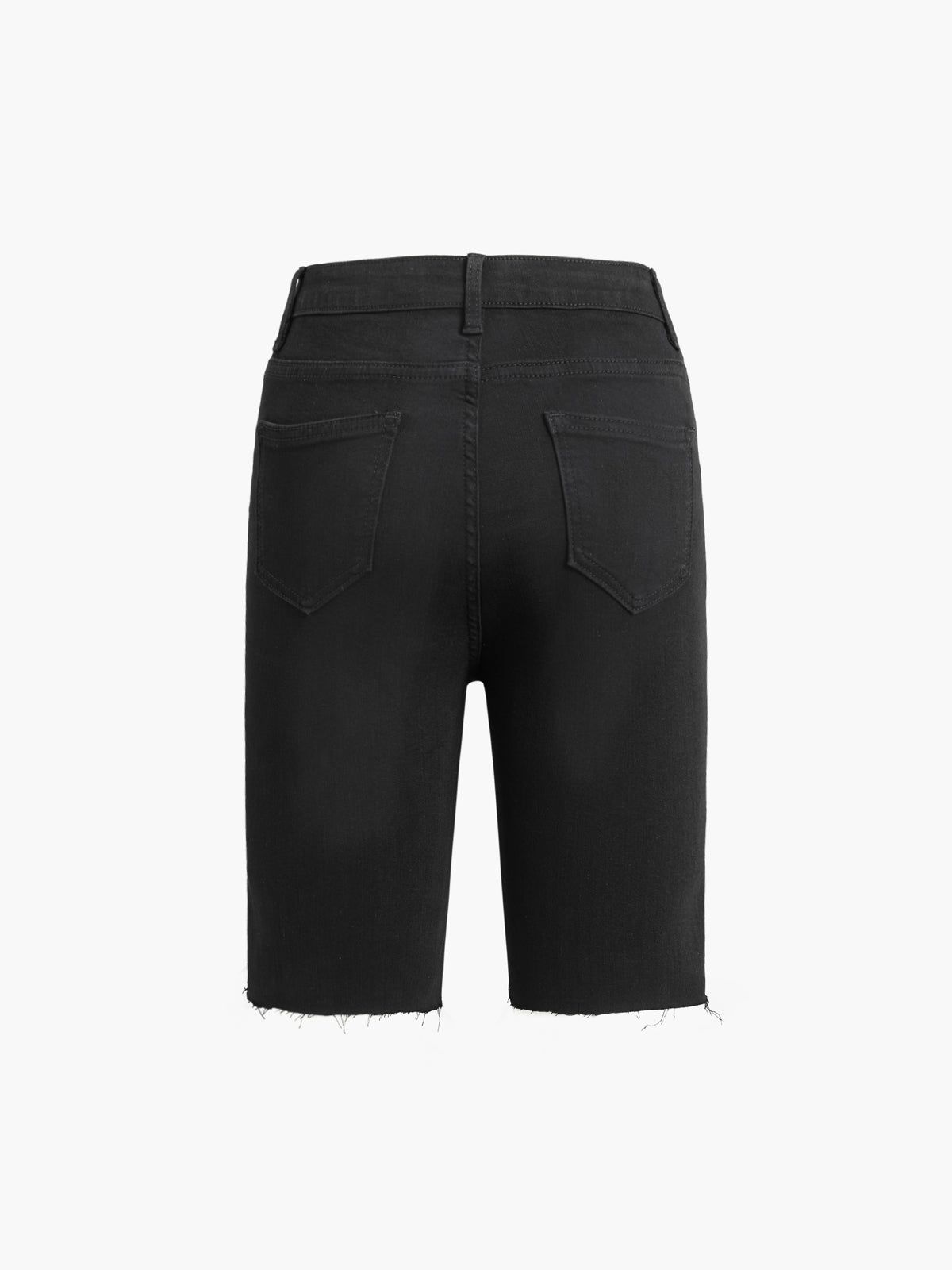 Black Denim Button Bermuda Short Jeans sold by COMMENSE product image thumbnail 3