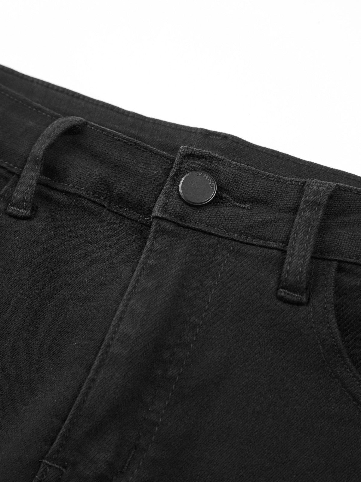 Black Denim Button Bermuda Short Jeans sold by COMMENSE product image thumbnail 2