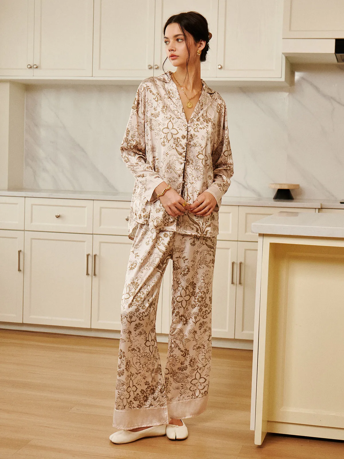 Floral Printed Pajama Pants Set sold by COMMENSE product image thumbnail 5