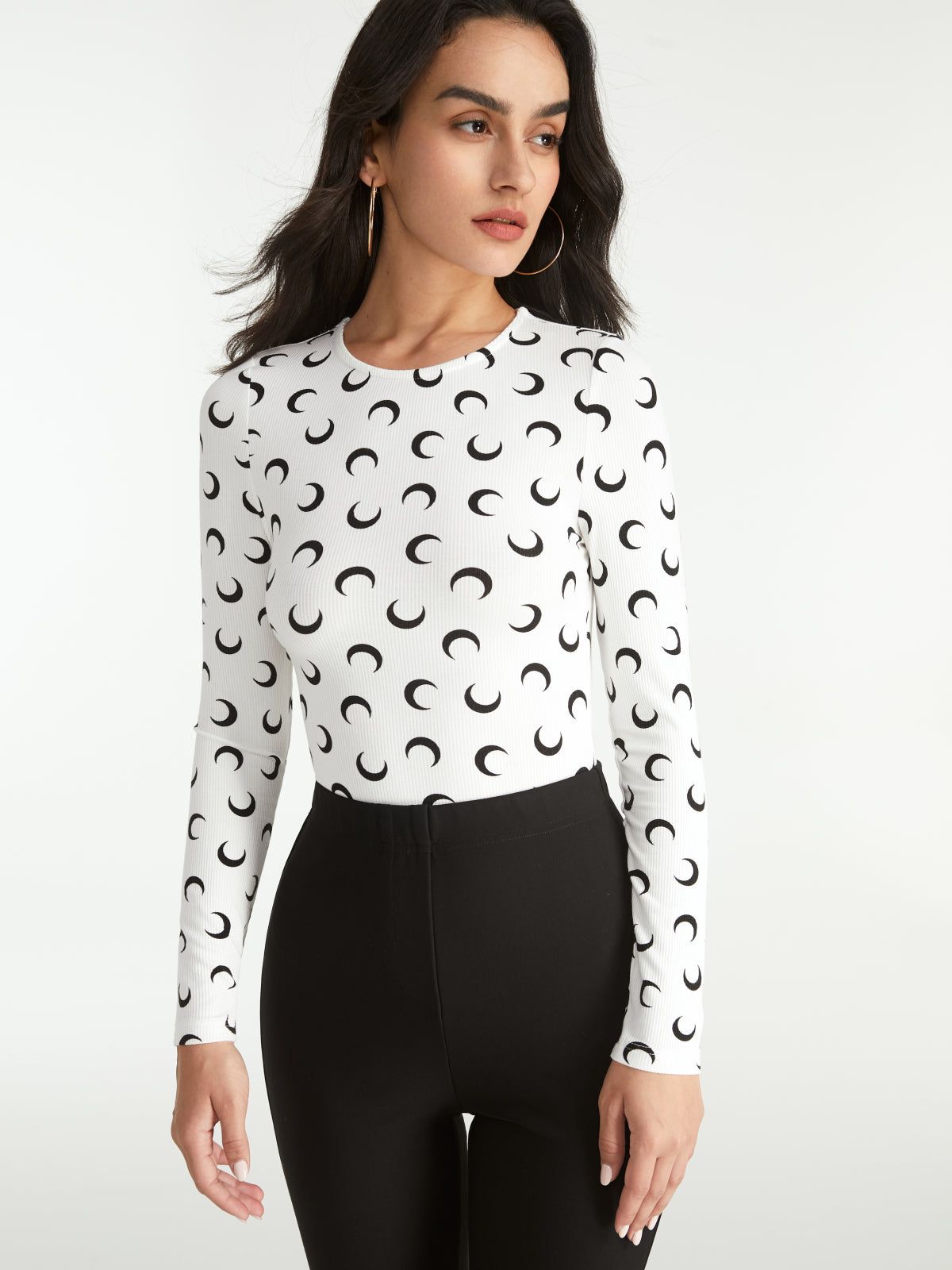 Crescent Moon Long Sleeve Stretch Top sold by COMMENSE product image thumbnail 8