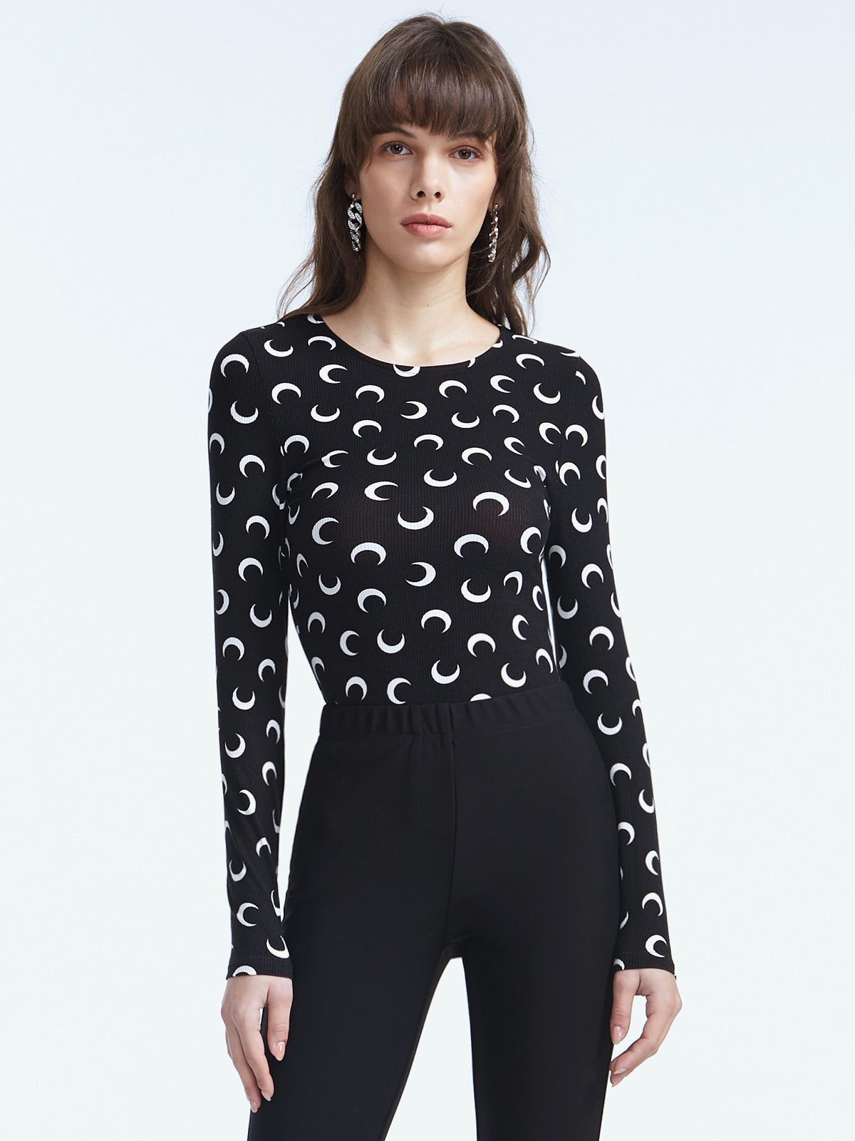 Crescent Moon Long Sleeve Stretch Top sold by COMMENSE product image thumbnail 3