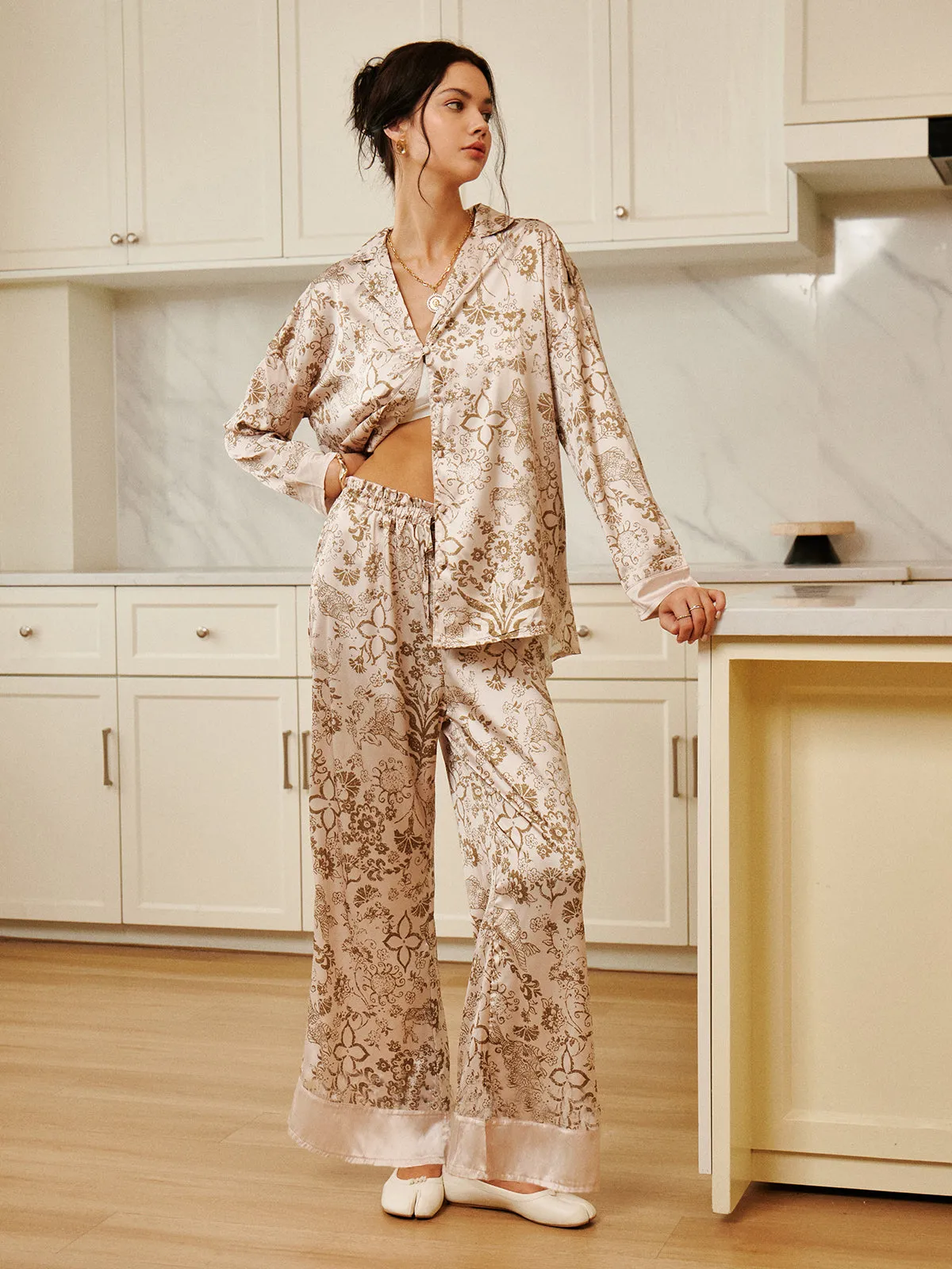 Floral Printed Pajama Pants Set sold by COMMENSE