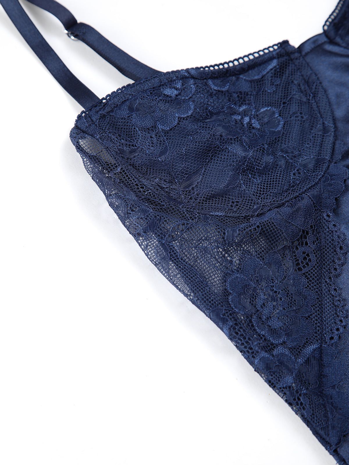 Floral Lace Bustier Zippered Cami Top sold by COMMENSE product image thumbnail 3