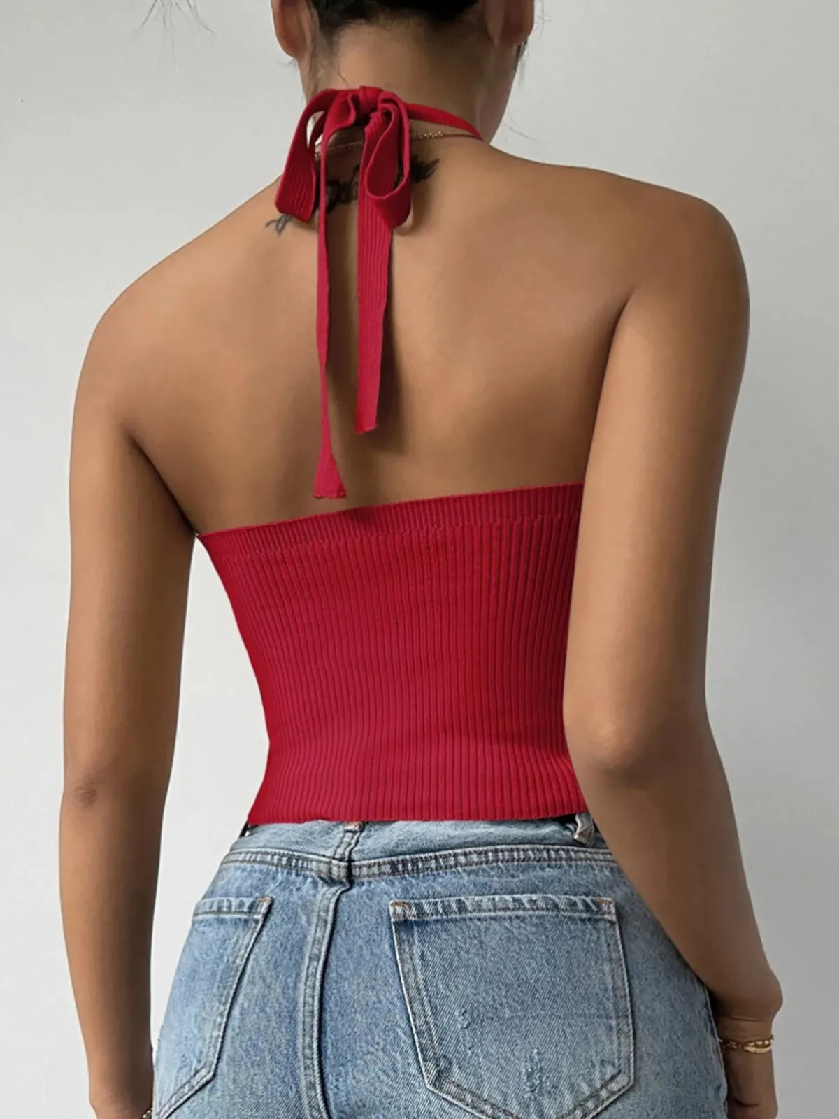 Ribbed Halter Tank Top sold by COMMENSE product image thumbnail 3