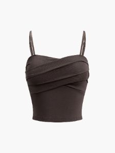 Adjustable Strap Criss Cross Crop Top sold by COMMENSE