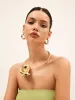 Exaggerated Lotus Leaf Design Necklace sold by COMMENSE