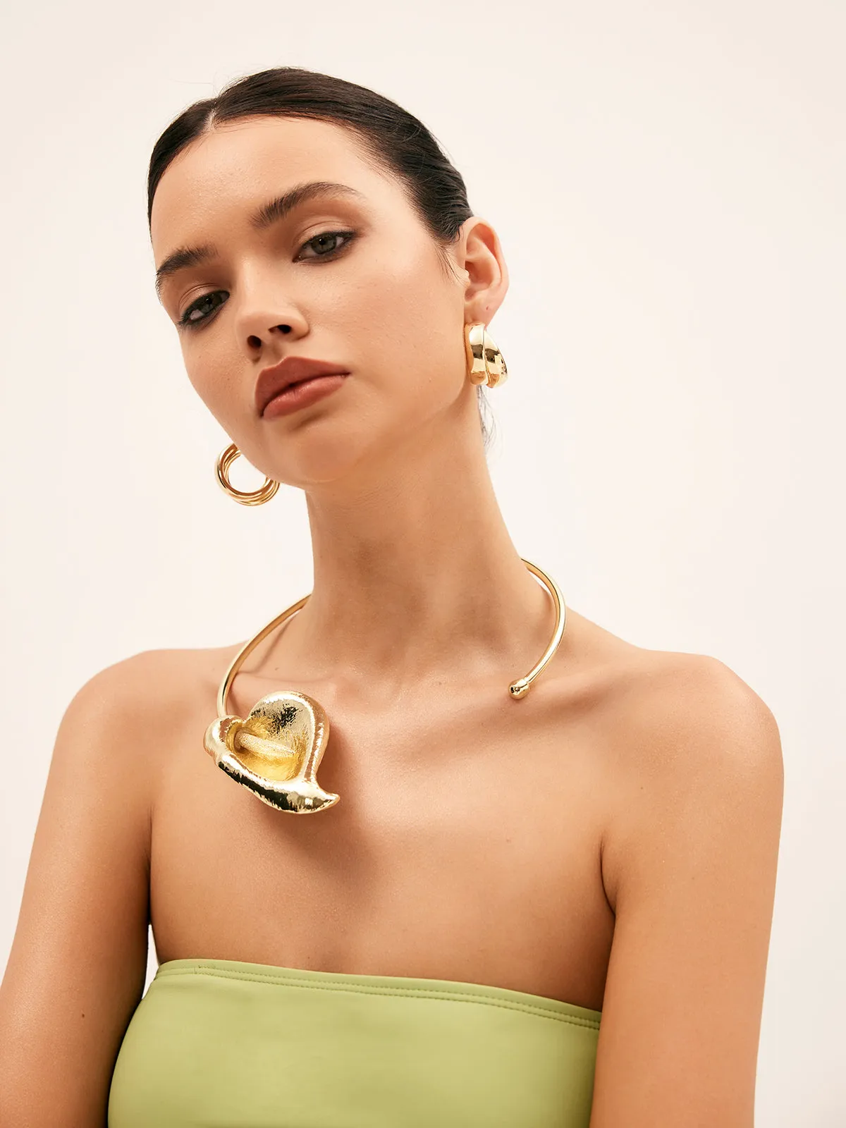 Exaggerated Lotus Leaf Design Necklace sold by COMMENSE