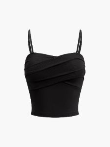 Adjustable Strap Criss Cross Crop Top sold by COMMENSE