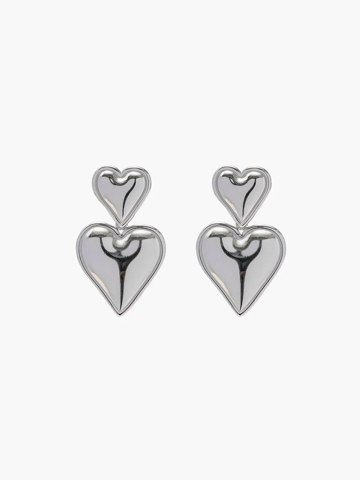 Double Hearts Drop Earrings sold by COMMENSE product image thumbnail 3