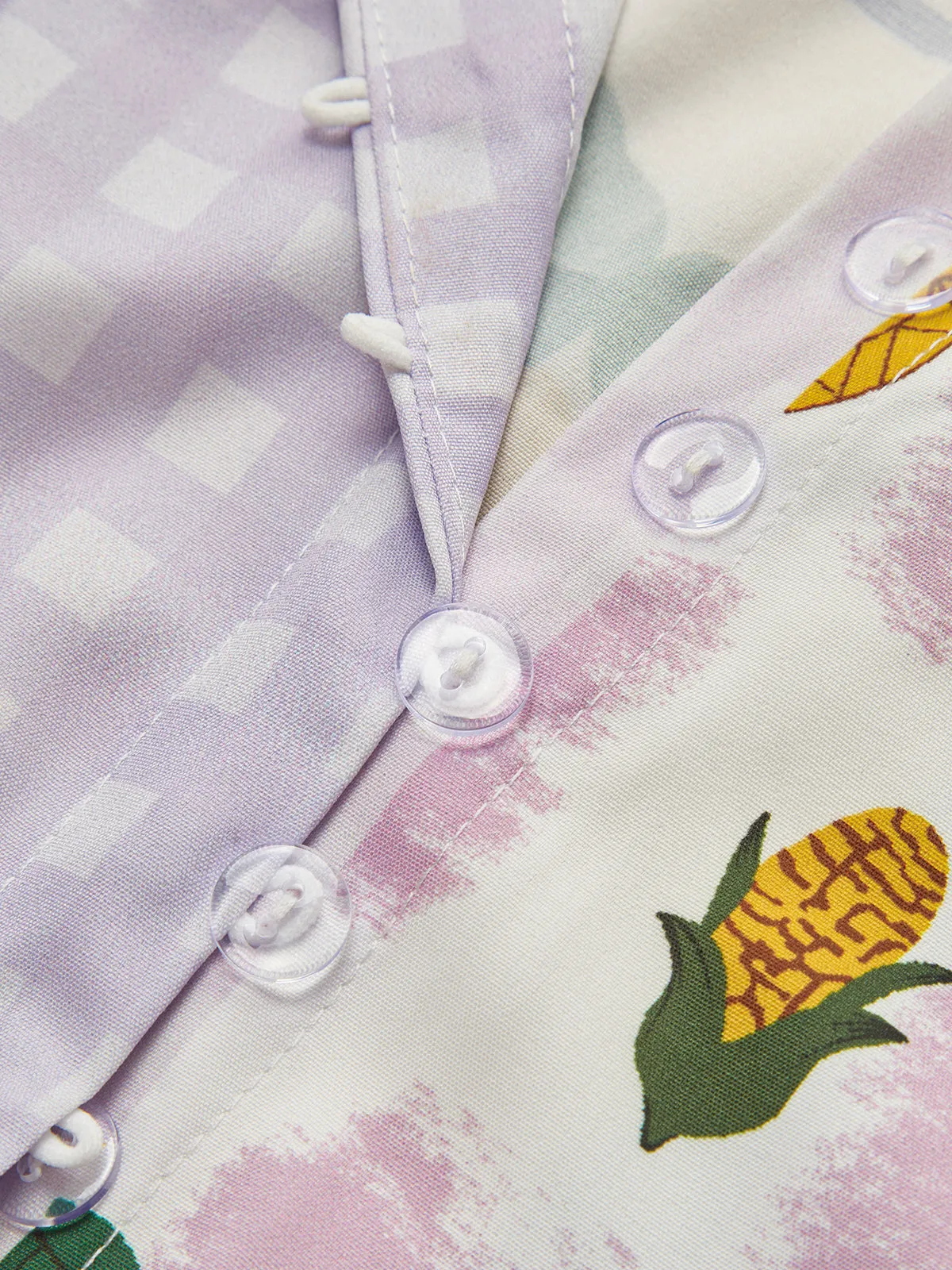 Print Stand Collar Shirred Dress sold by COMMENSE product image thumbnail 3