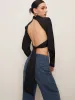 Satin Backless Knotted Blouse sold by COMMENSE