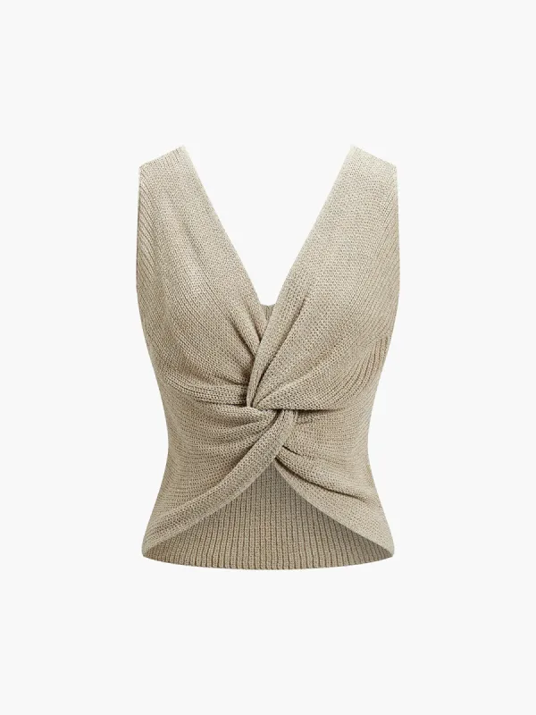 Utility Knotted Knit Top sold by COMMENSE