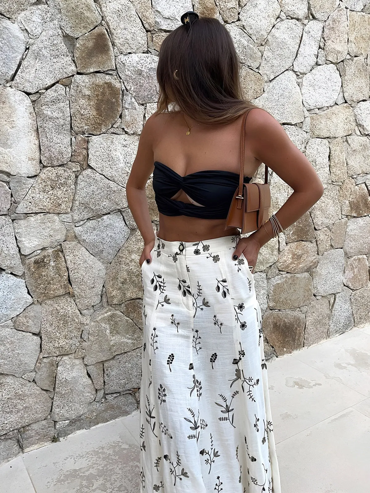 Cotton & Linen Floral Print Maxi Skirt sold by COMMENSE product image thumbnail 4