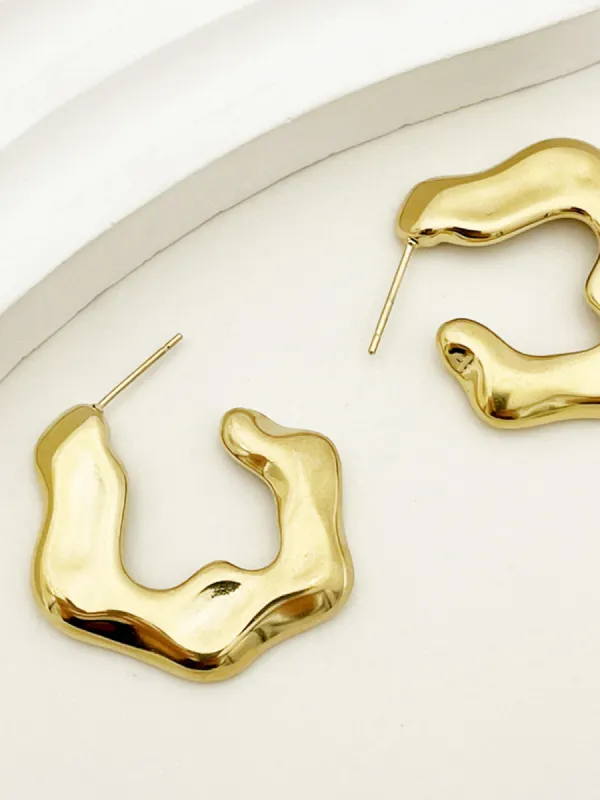 Wavy Hoop Earrings sold by COMMENSE