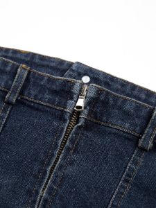 Zippered Denim Strapeless Tube Top sold by COMMENSE