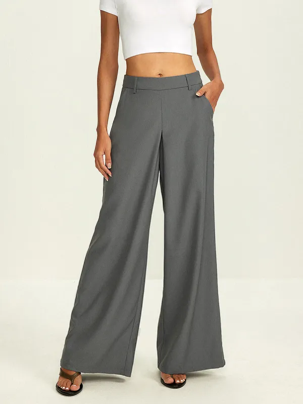 Plain Pockets Suit Wide Leg Pants sold by COMMENSE