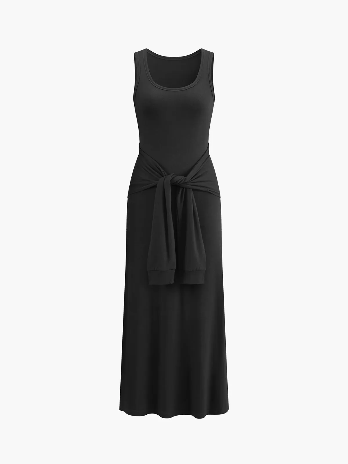 Knotted Sleeveless Thin Long Dress sold by COMMENSE