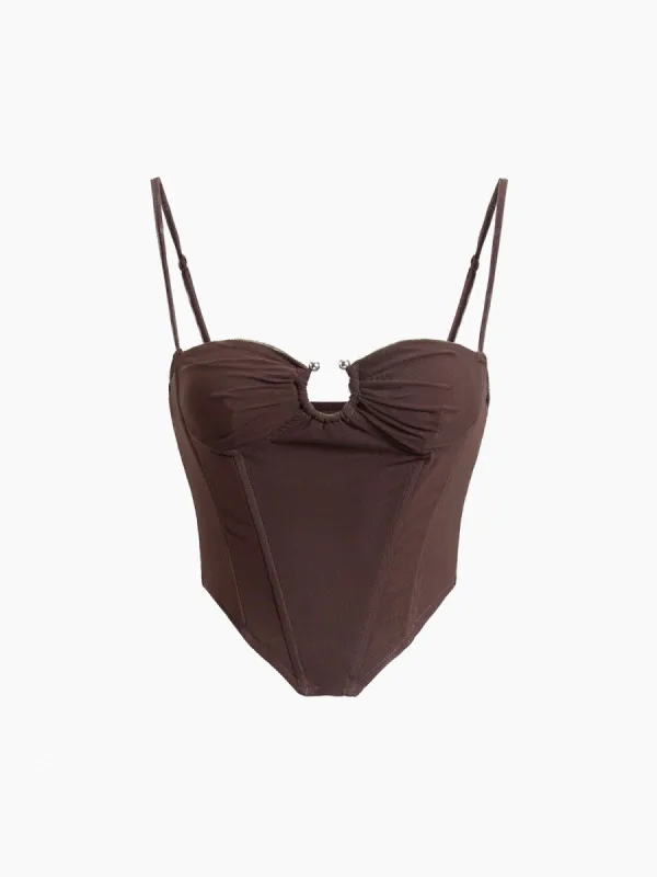 Mesh Bustier Crop Corset Top sold by COMMENSE
