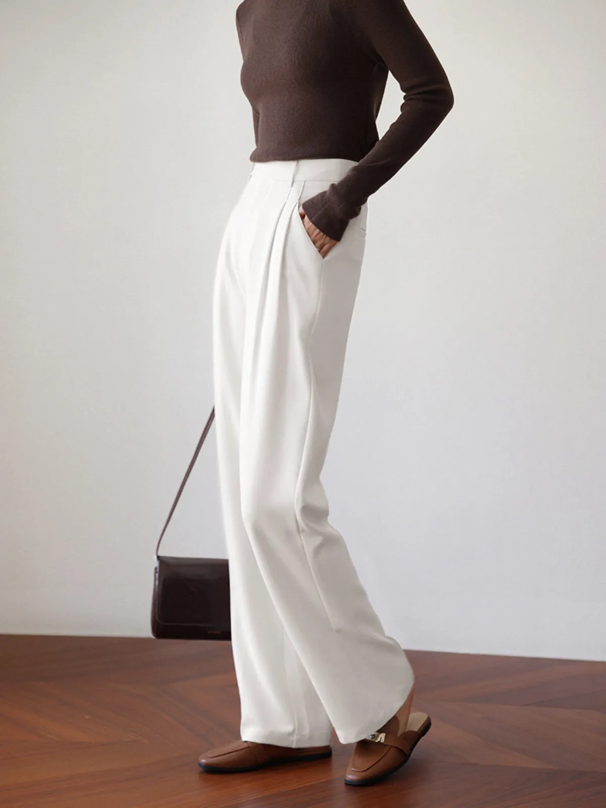 Ivory Fantasy Wide Leg Pants sold by COMMENSE product image thumbnail 3