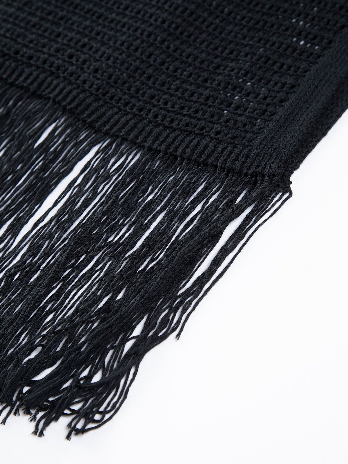 Fringed Crochet Open Back Cover Up Midi Dress sold by COMMENSE product image thumbnail 6