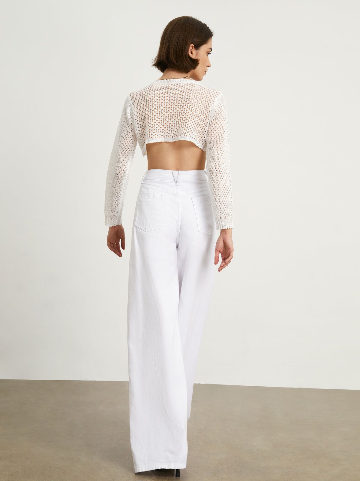 Soho White Denim Wide Leg Jeans sold by COMMENSE product image thumbnail 5