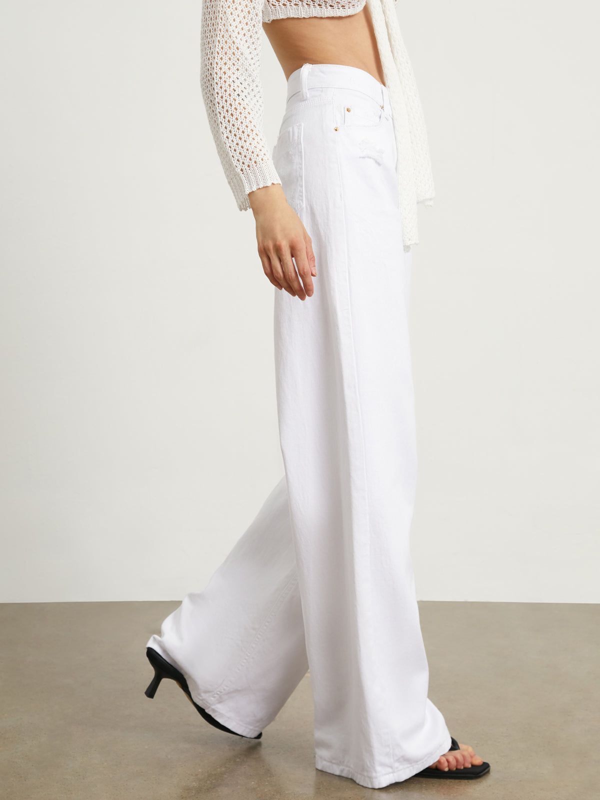 Soho White Denim Wide Leg Jeans sold by COMMENSE product image thumbnail 4