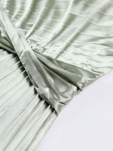 Satin One Shoulder Pleat Midi Dress sold by COMMENSE