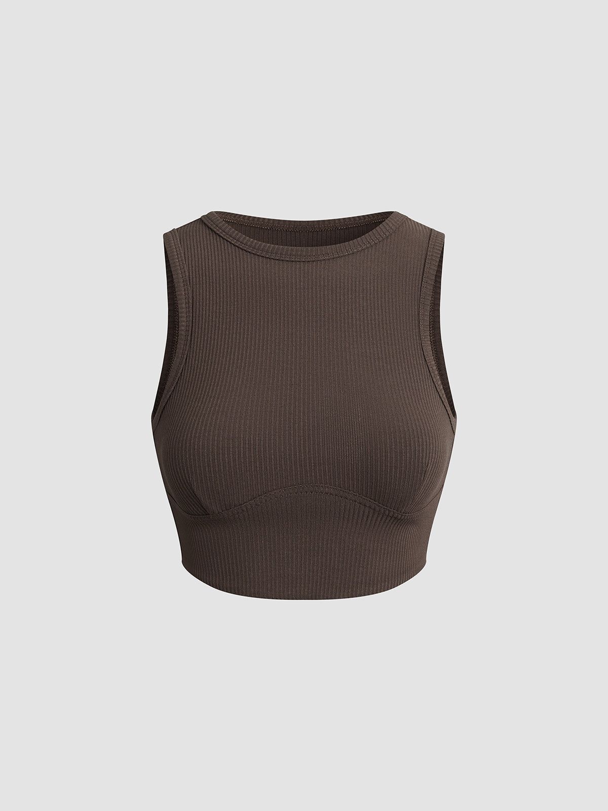 Solid Cropped Tank Top sold by COMMENSE