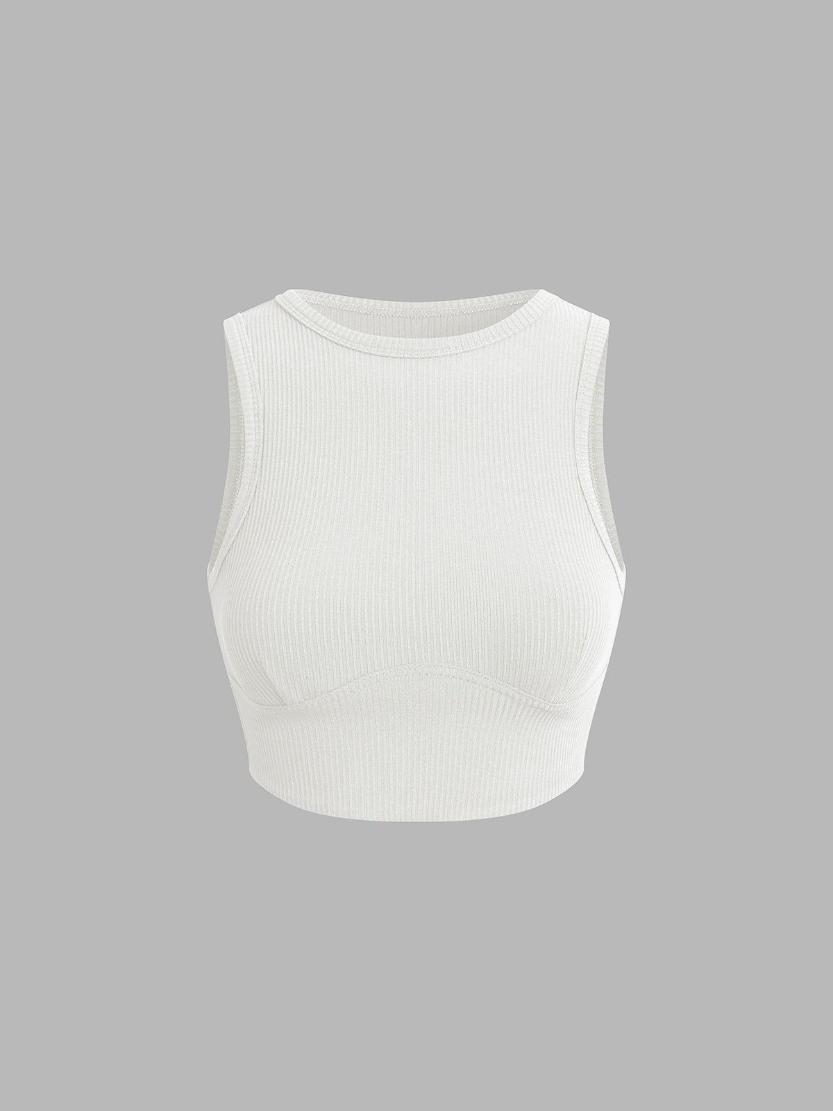 Solid Cropped Tank Top sold by COMMENSE product image thumbnail 5