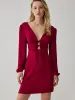 Satin Cut Out Tied Mini Dress sold by COMMENSE