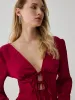 Satin Cut Out Tied Mini Dress sold by COMMENSE
