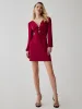Satin Cut Out Tied Mini Dress sold by COMMENSE