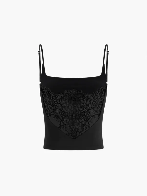 Solid Lace Decor Cami Top sold by COMMENSE